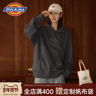 Dickies帝酷适2025秋冬新款字母刺绣logo毛圈布内里连帽卫衣男款