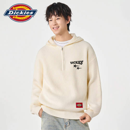 Dickies半拉链连帽毛衣男秋冬