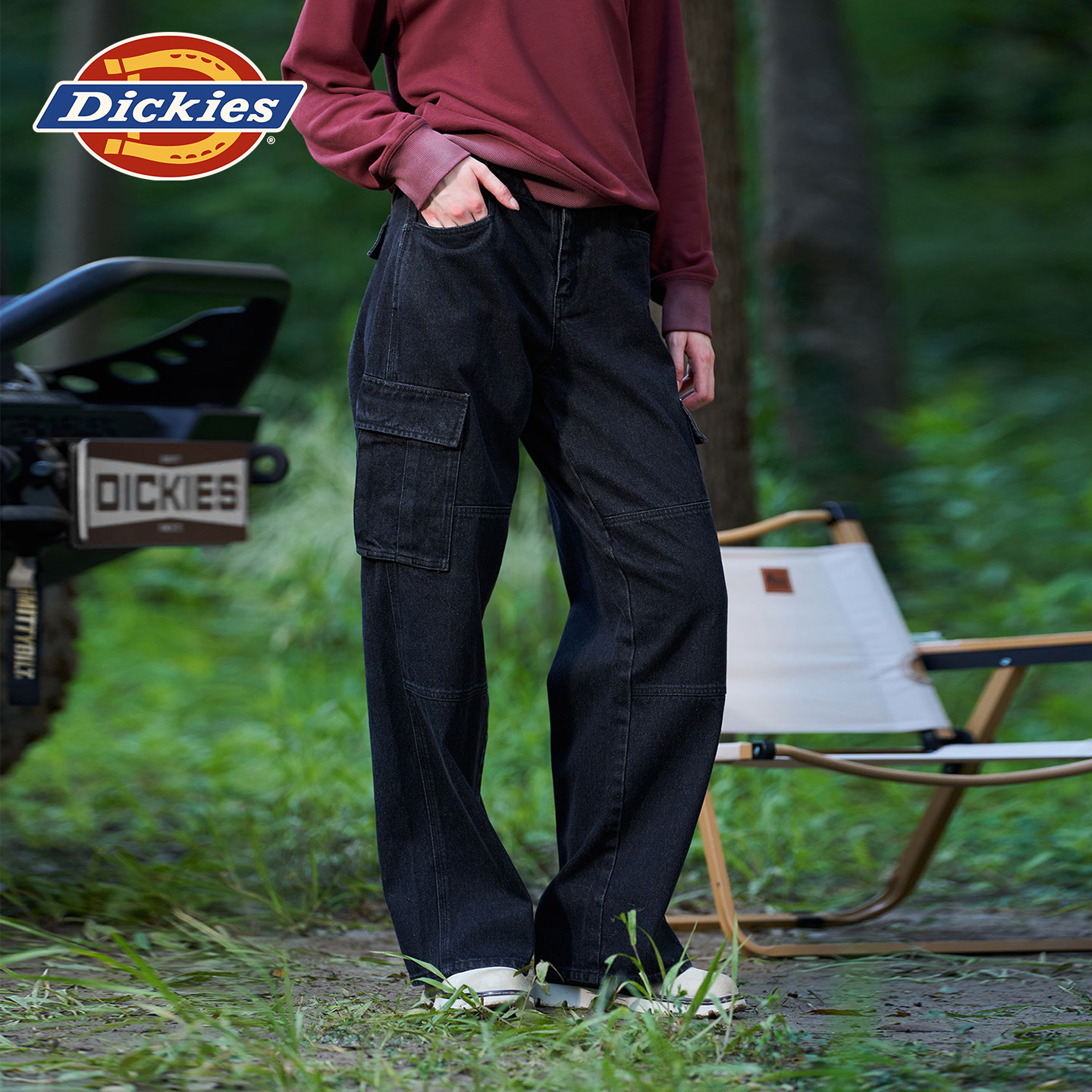 Dickies帝酷适25秋冬新款女式纯棉宽松丹宁cargo多口袋牛仔双膝裤,女装/女士精品,牛仔裤,淘宝优惠券,粉丝福利购,淘宝优惠卷