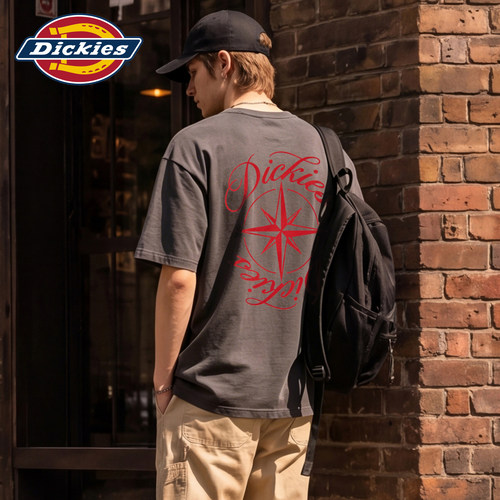 Dickies帝酷适美式潮牌短袖t恤男夏季圆领纯棉重磅印花半袖上衣M