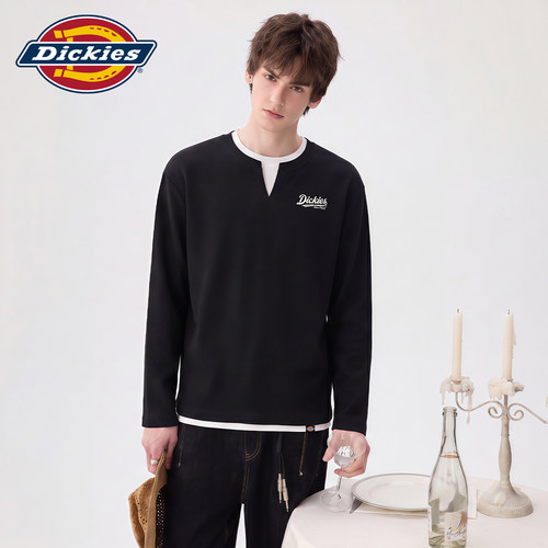 Dickies华夫格假两件长袖T恤男款