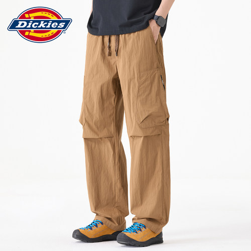 Dickies抽绳褶皱直筒阔腿工装裤