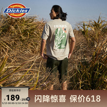 Dickies24春夏新款男女情侣同款背后印花宽松圆领短袖T恤内搭