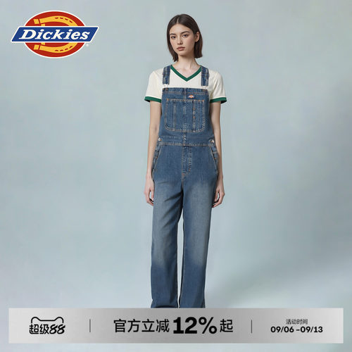 Dickies女士牛仔背带裤