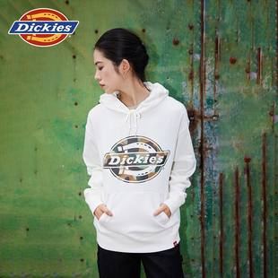 Dickies帝酷适25秋冬迷彩logo印花加绒宽松休闲连帽卫衣男女情侣