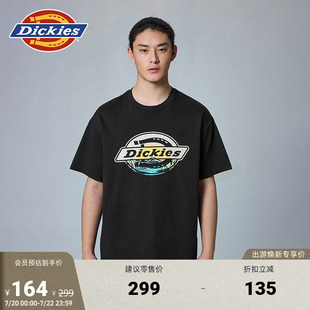 T恤 男女 前胸日出LOGO圖案印花寬松重磅短袖 Dickies25春夏新款