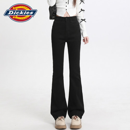 Dickies帝酷适高腰微喇牛仔裤女Y