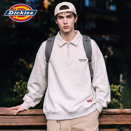 Dickies秋季美式半拉链翻领卫衣