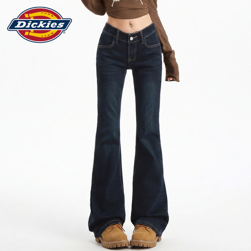 Dickies帝酷适美式微喇牛仔裤女Y