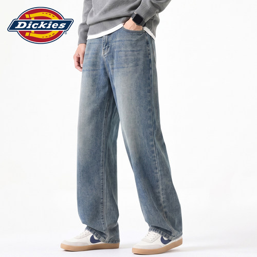 Dickies宽松直筒水洗垂感牛仔裤