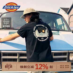 Dickies帝酷适26春夏新款 T恤男女情侣J 速干面料宽松背后印花短袖