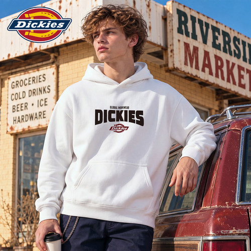 Dickies字母印花带帽套头卫衣
