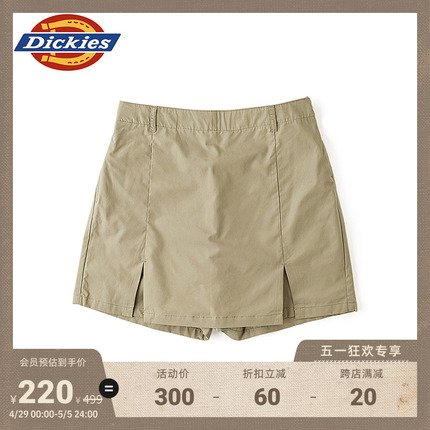 Dickies春夏新品 背后松紧 女式休闲山系短裙裙裤