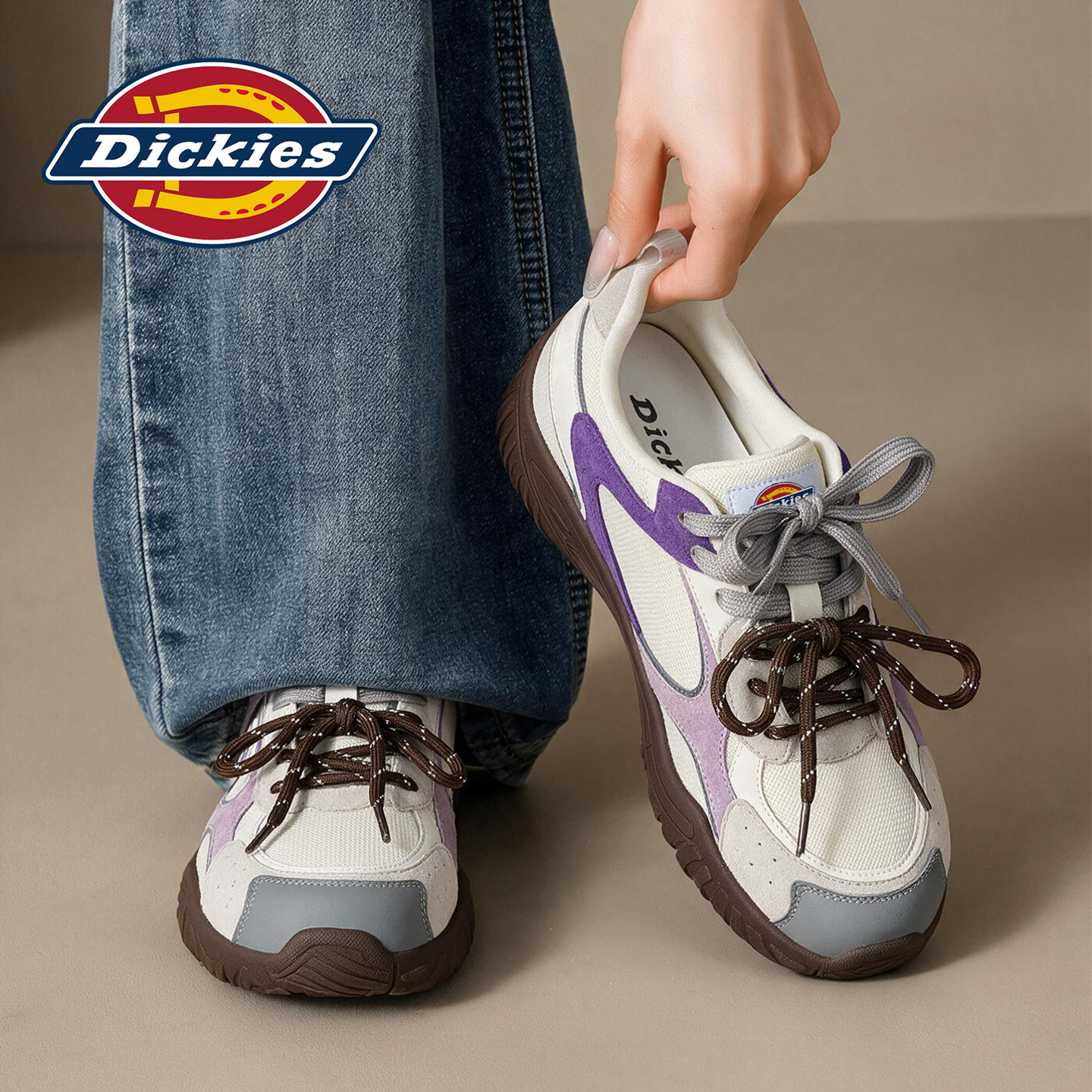Dickies德训鞋女2026秋新款复古百搭拼色户外运动鞋软底休闲鞋ZX