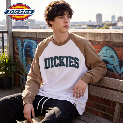 Dickies男士秋季纯棉插肩长袖T恤