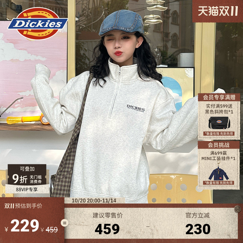 Dickies男女情侣字母刺绣卫衣