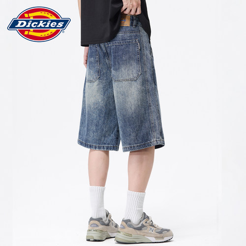 Dickies蓝色宽松阔腿牛仔短裤