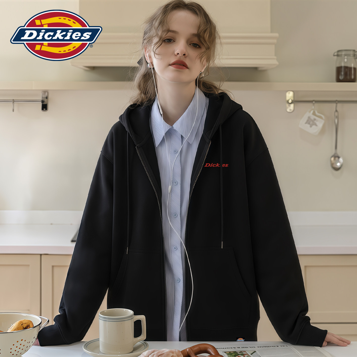 Dickies宽松秋季开衫卫衣女款图片