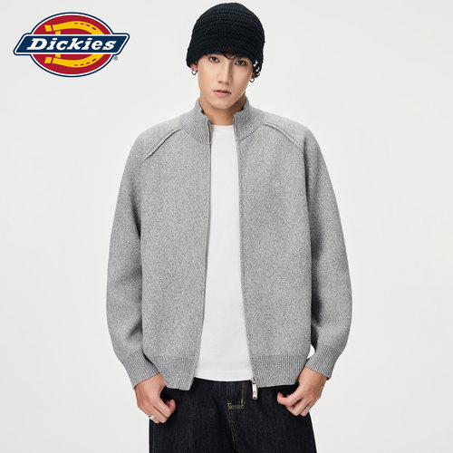 Dickies立领拉链针织毛衣男秋季
