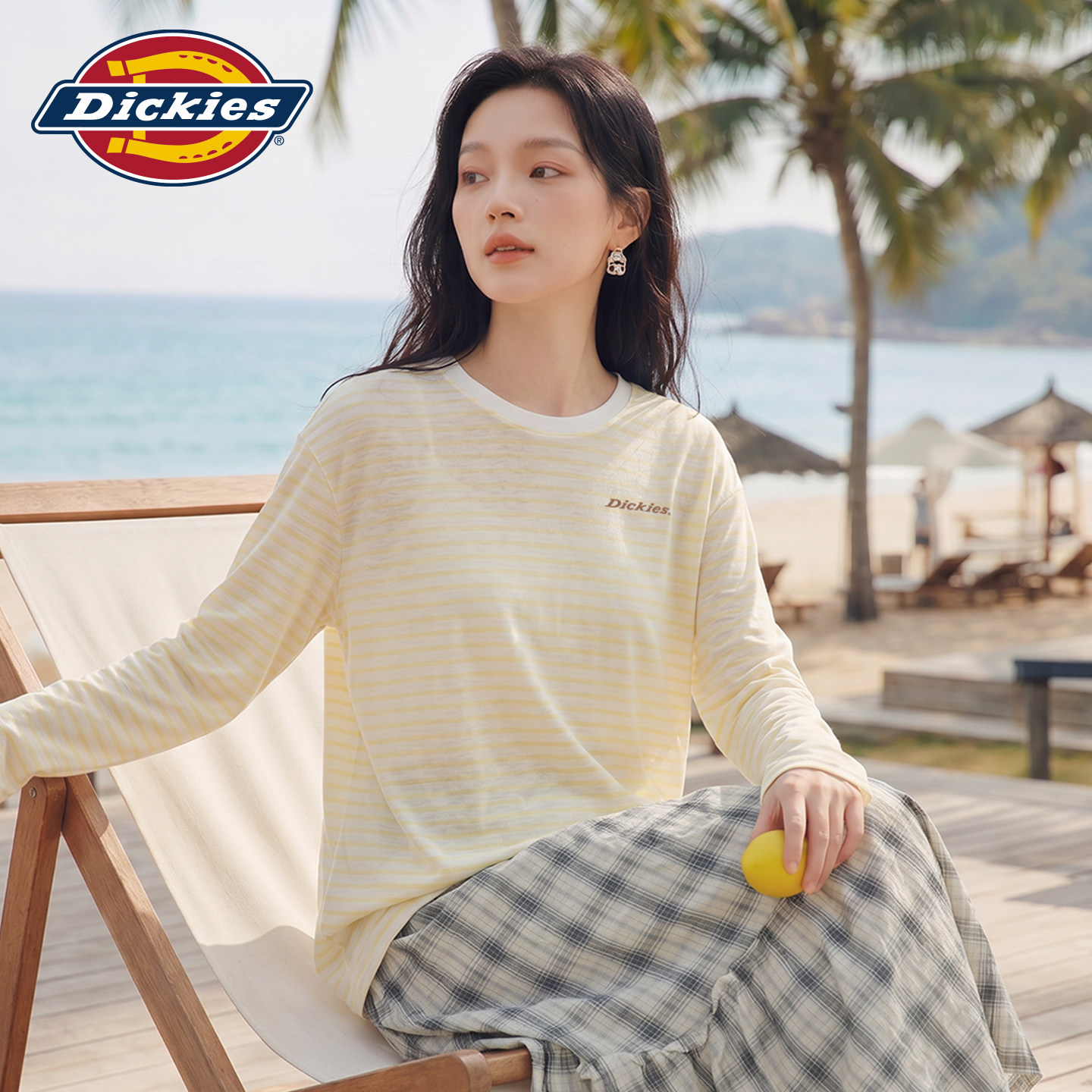 Dickies莱赛尔圆领T恤女轻薄罩衫图片