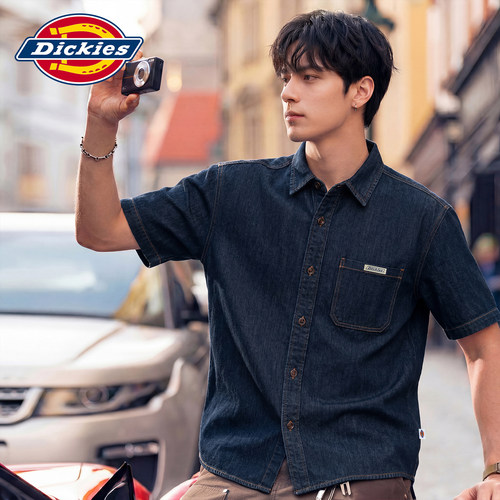 Dickies美式复古短袖牛仔衬衫
