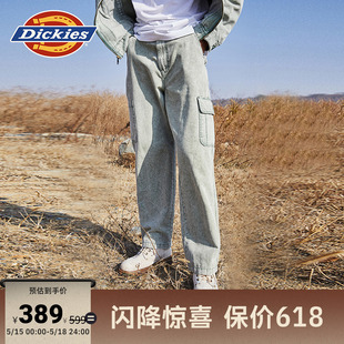 长裤 Dickies春夏水洗帆布面料多口袋工装 筛迪同款 阔腿牛仔裤