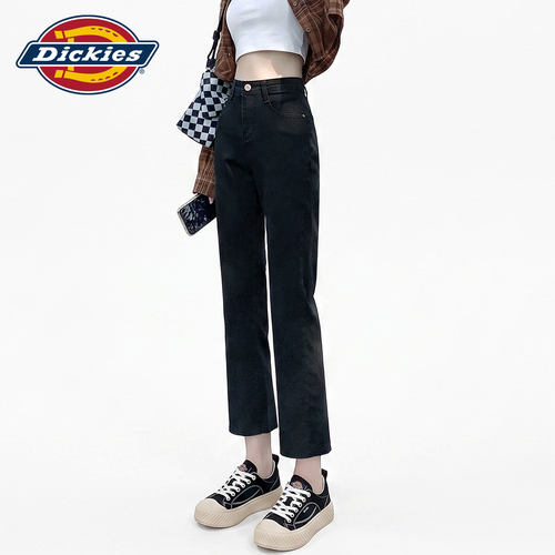 Dickies帝酷适黑色直筒牛仔裤女Y