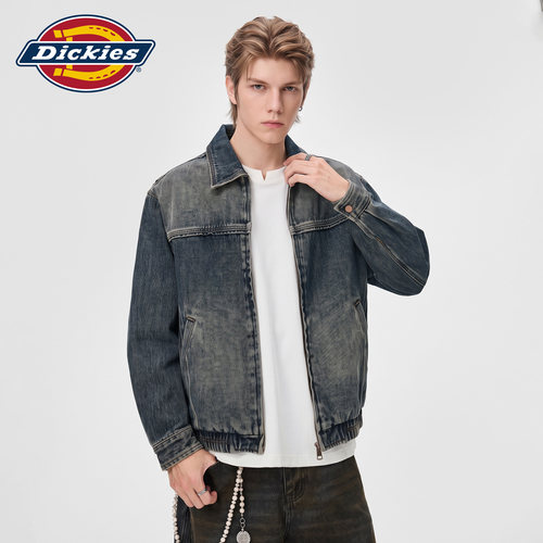 Dickies男秋季翻领拉链工装外套