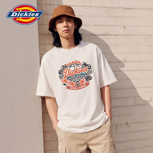 Dickies帝酷适纯棉短袖T恤男夏季美式高街印花宽松半袖圆领上衣M