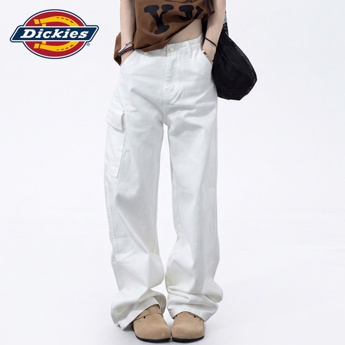Dickies帝酷适白色工装牛仔裤女Y