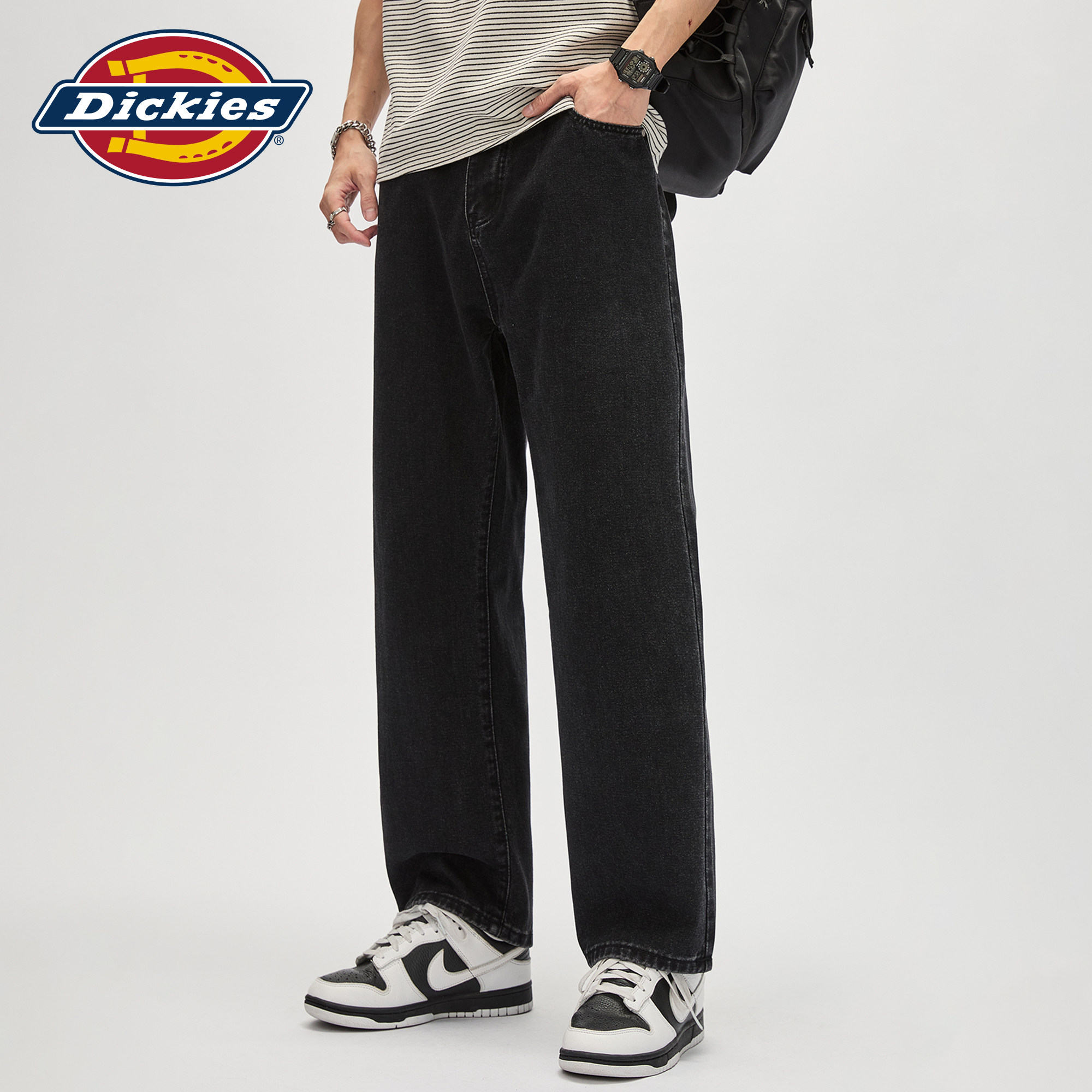 Dickies帝酷适水洗直筒牛仔裤男秋季宽松垂感美式百搭休闲长裤子M
