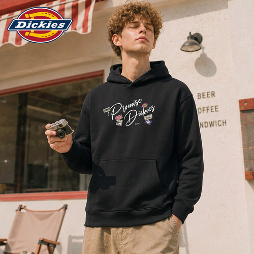 Dickies创意印花连帽套头卫衣衫