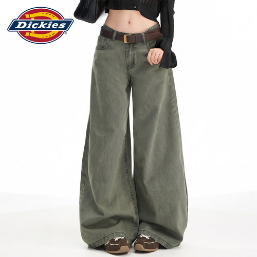 Dickies帝酷适低腰阔腿牛仔裤女Y