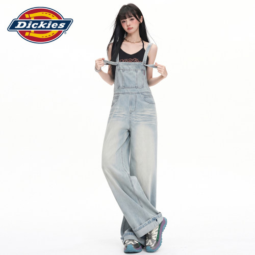 Dickies帝酷适浅蓝色牛仔背带裤Y