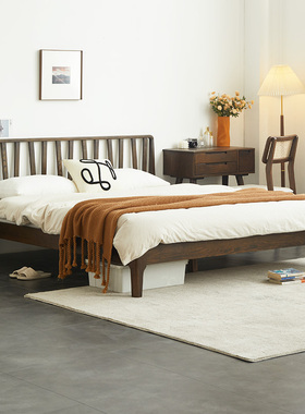 优木家具纯实木床1.8米北美橡木双人床1.5米单人床1.2米北欧简约