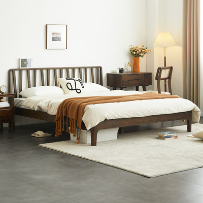 优木家俱纯实木床1.8米北美橡木双人床1.5米单人床1.2米北欧简约