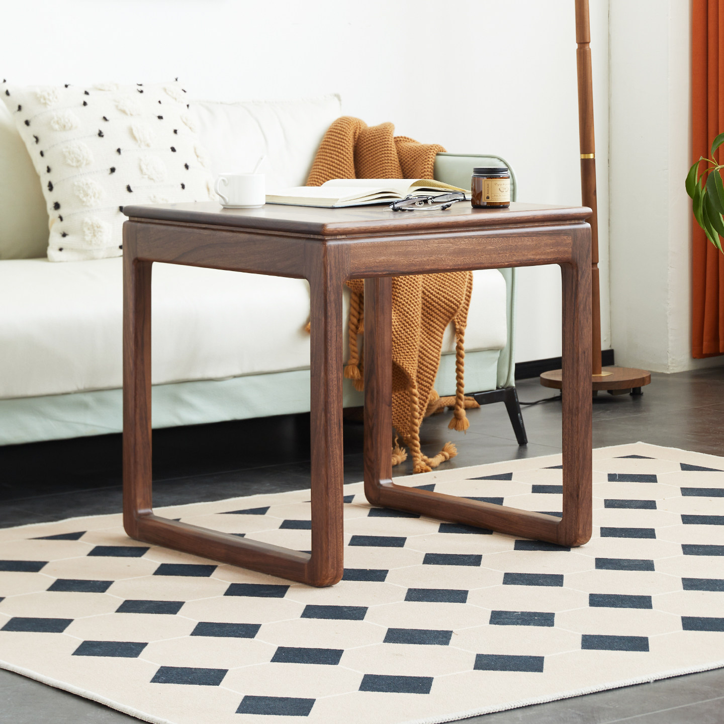 优木家具全实木方几边几方桌乌金木桌子方形茶几边桌原木家具图片