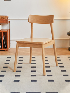 优木家具全实木餐椅北美白蜡木椅子办公椅牛角椅办公椅北欧原木