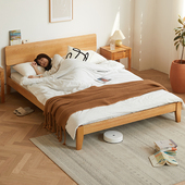 优木家具实木床1.8米双人床1.5米单人床北美红橡木北欧简约家具