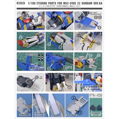 S02 1/100 MG MSZ-10 ZZ GUNDAM VER.KA 卡版高达蚀刻片改造细节