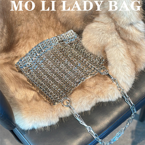 阿希哥bella同款Paco Rabanne1969金属锁子甲包链条包单肩斜挎包