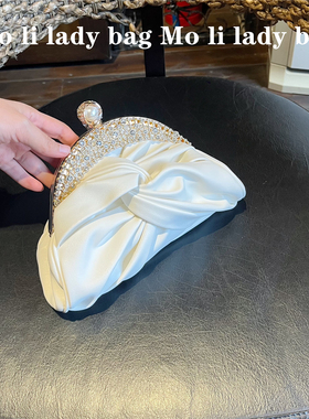 高级感名媛搭配旗袍水钻手拿包小众复古镶钻晚宴包新中式手提女包