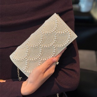 2025新中式 包婚礼包链条包单肩包女 复古珍珠晚宴包名媛礼服包晚装