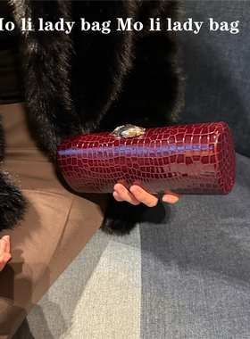 欧美复古高级感手拿包女简约风格手拎包时尚晚宴包长款鳄鱼纹手包