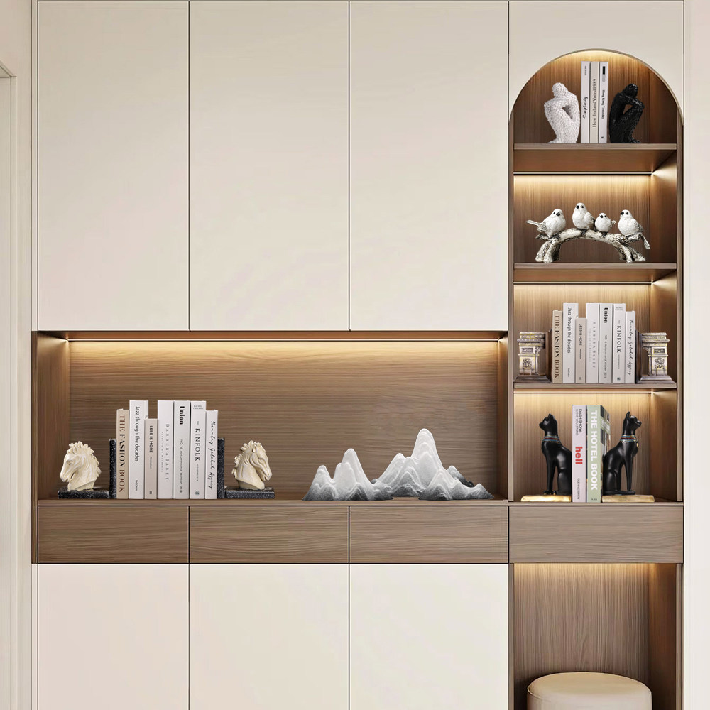 跨境简约轻奢书立桌面书本收纳高级感书架马年客厅商场展示柜摆件