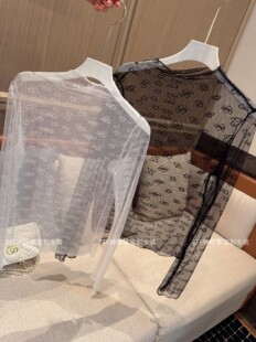 现货闪发钟菲气质蕾丝衫别致绝美2024新款罩衫薄纱上衣高级感独特