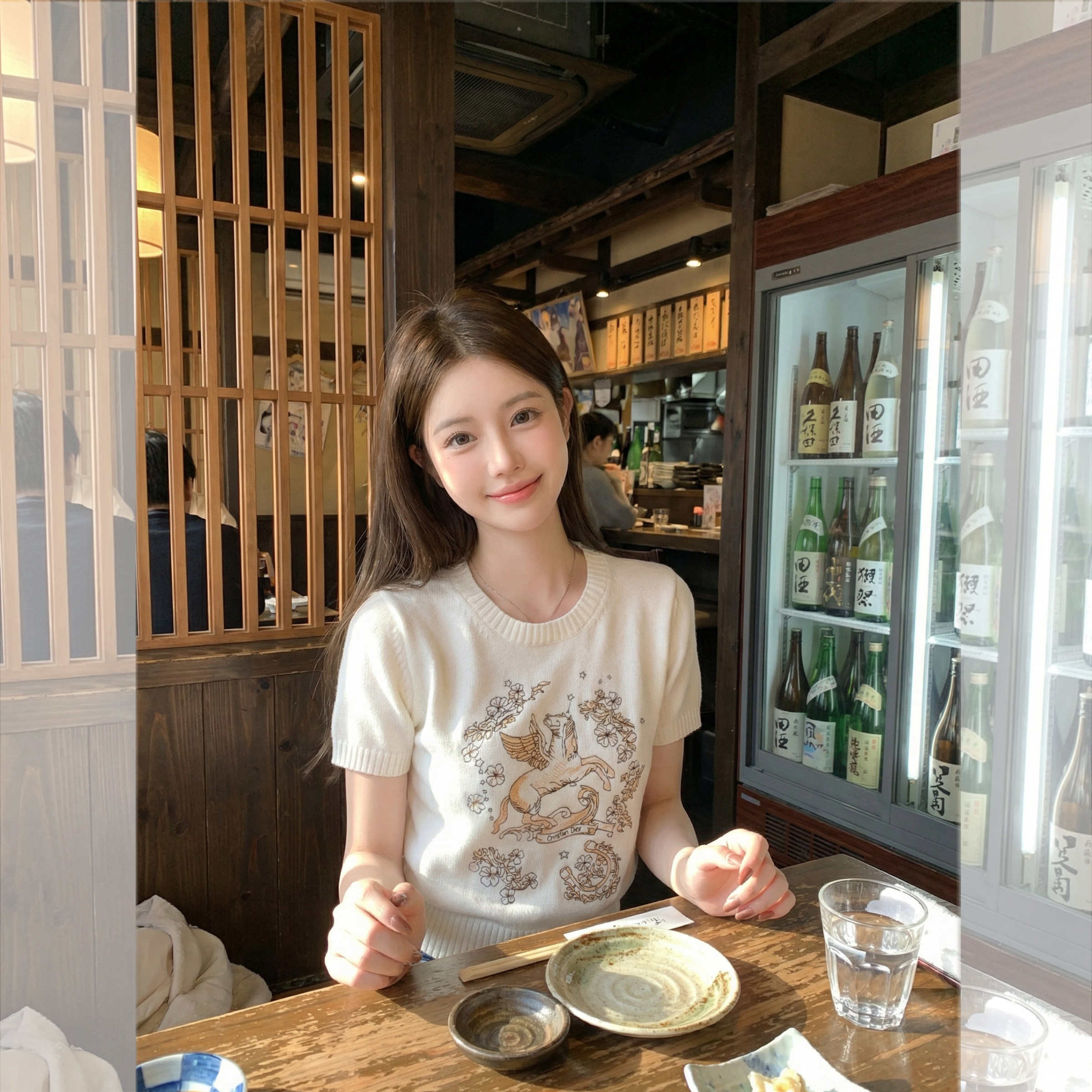 钟菲菲春款2026新款女装针织chic气质上衣短袖高端小资独特漂亮
