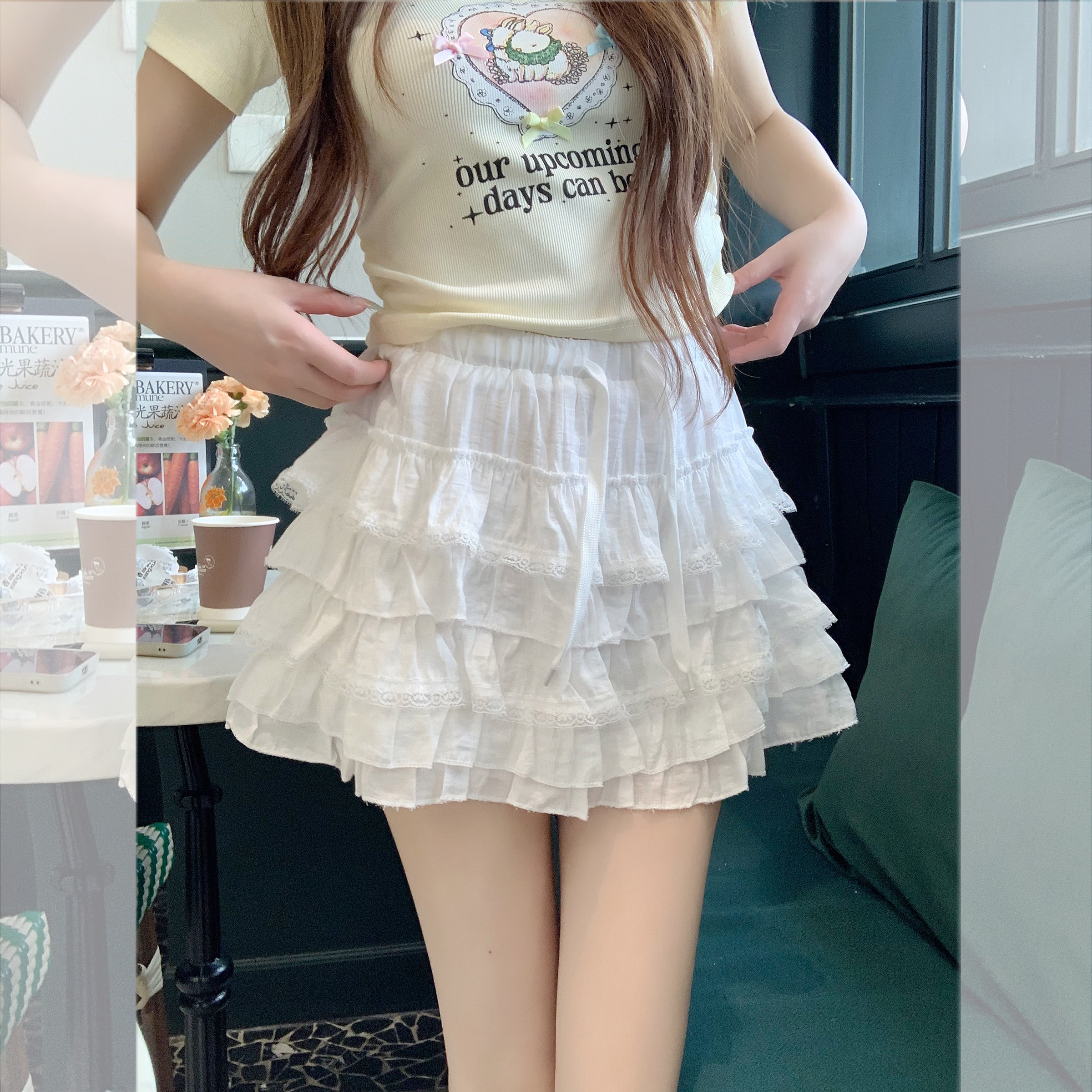 半身裙蛋糕塔松紧腰修身显瘦百搭