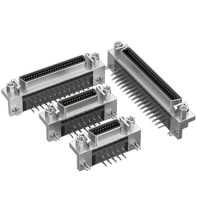 浮太scsi焊接头CN14 20 26 36 50 68 100焊板PCB插座90度直角弯插