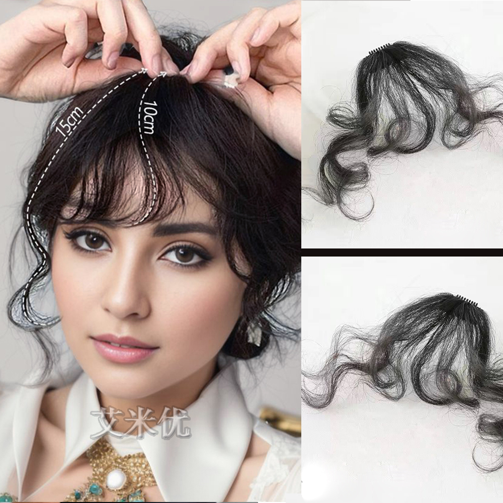 羊毛卷发刘海发片真发丝发夹